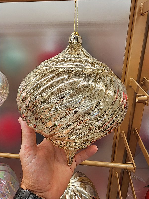 PENDENTE ORNAMENTO PINO CHAMPANHE 26CM  - PRÉ VENDA 2025
