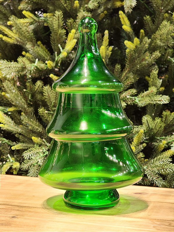 POTE DE VIDRO VERDE 28CM