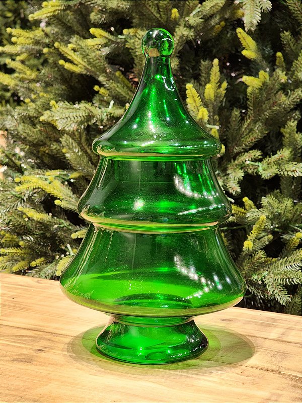 POTE DE VIDRO VERDE 33CM