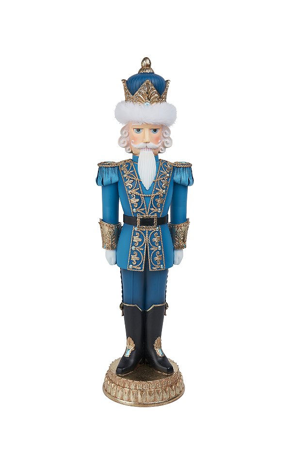 SOLDADO DECORATIVO EM RESINA AZUL 45CM - PRÉ VENDA 2025
