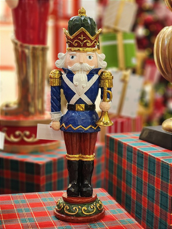 SOLDADO EM RESINA LAPIDADO AZUL 43CM- PRÉ VENDA 2025