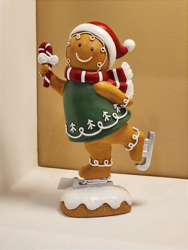 MENINA GINGERBREAD EM RESINA 22CM - PRÉ VENDA 2025