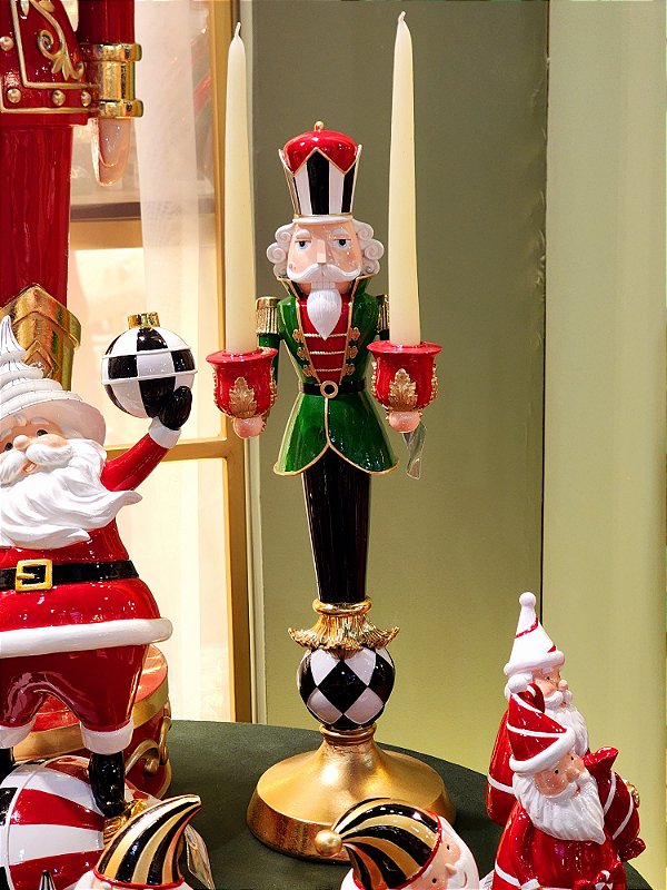 SOLDADO CASTIÇAL LUXUOSO EM RESINA PREMIUM 52,5CM - PRÉ VENDA 2025
