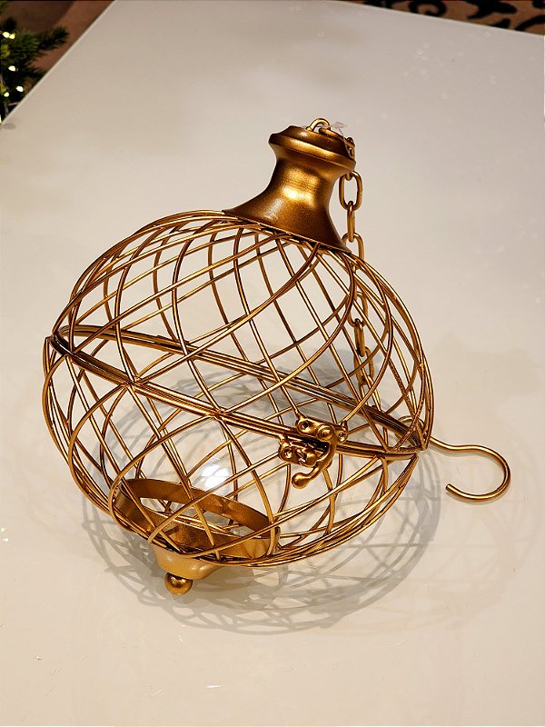 BOLA ARAMADA DECORATIVA DOURADA 27CM