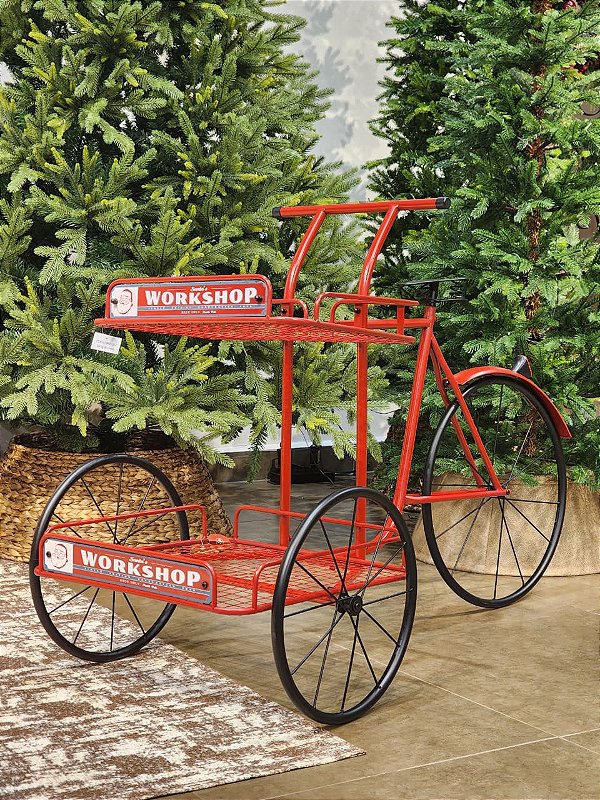 BICICLETA ESPOSITORA EM METAL VERMELHA 135CM