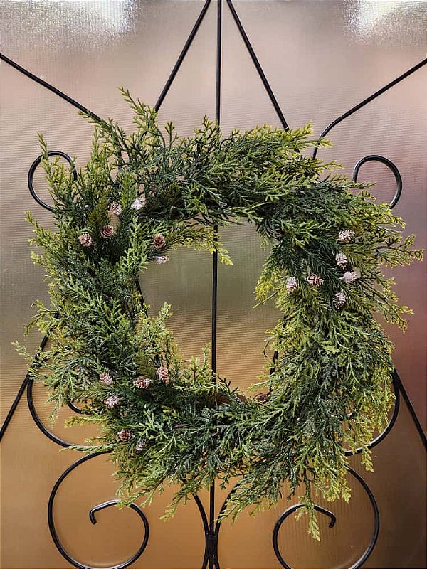 GUIRLANDA REALISTA COM MINI PINHAS 40CM