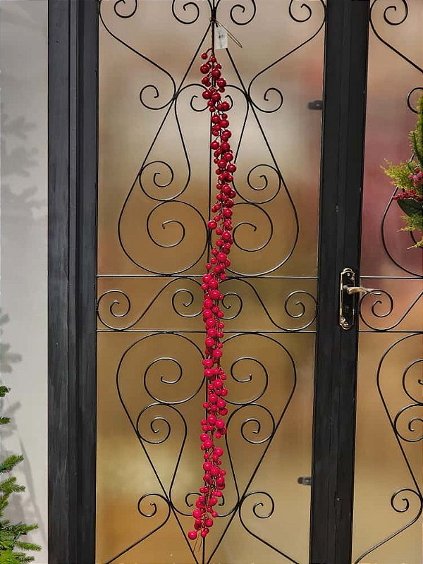FESTÃO ARAMADO COM BERRY VERMELHO 1,71CM