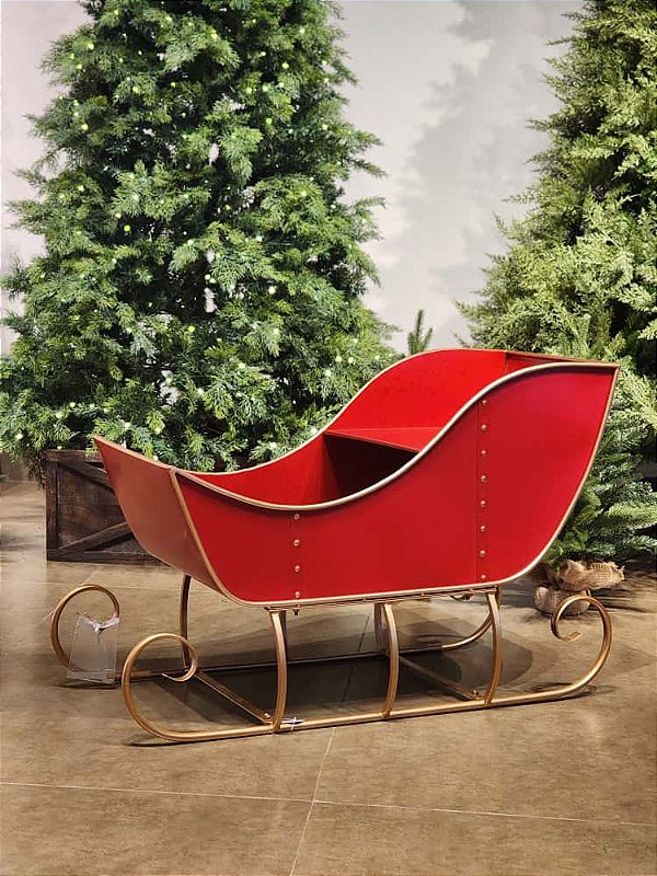 TRENO EM METAL VERMELHO