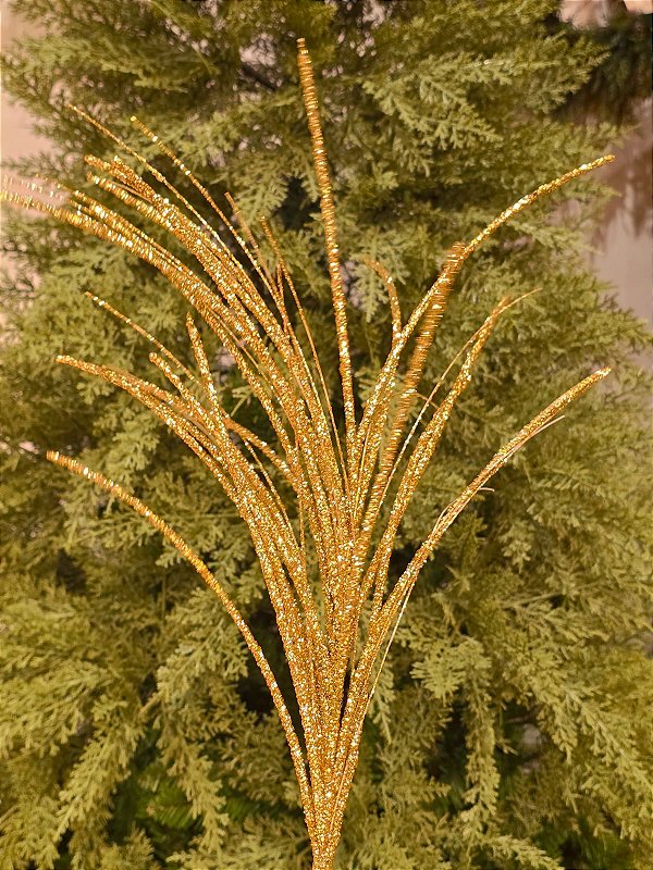 GALHO ARAMADO DOURADO COM GLITTER 60CM