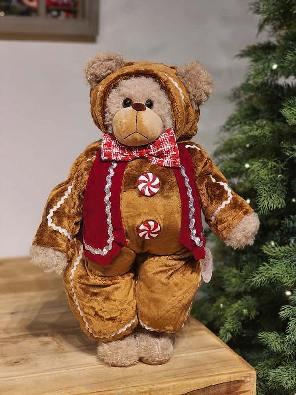 URSO NATALINO MARROM CLARO 55CM