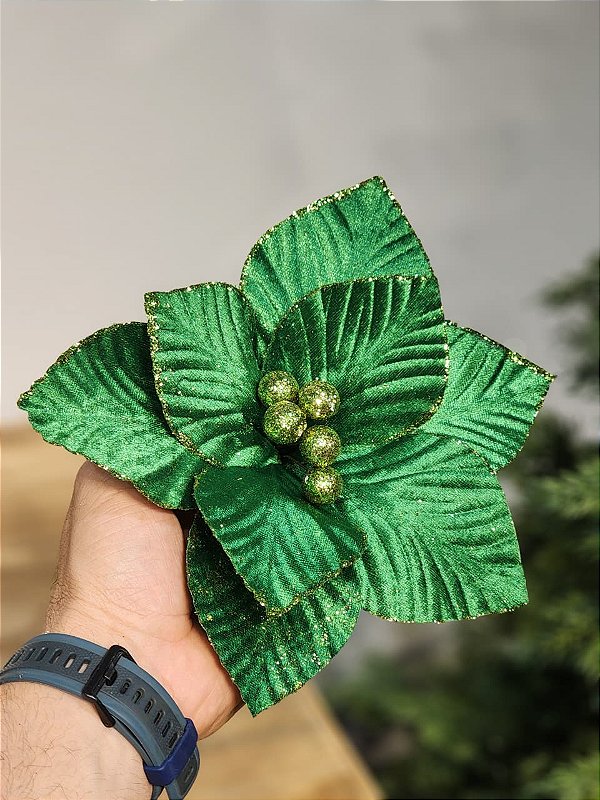 FLOR MAGNOLIA DECORATIVA VERDE 20CM