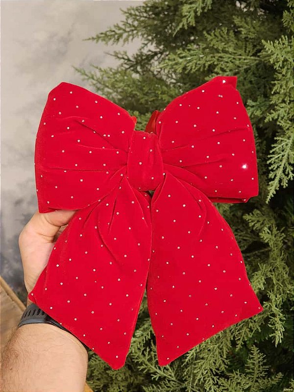 LAÇO DE VELUDO VERMELHO 26CM