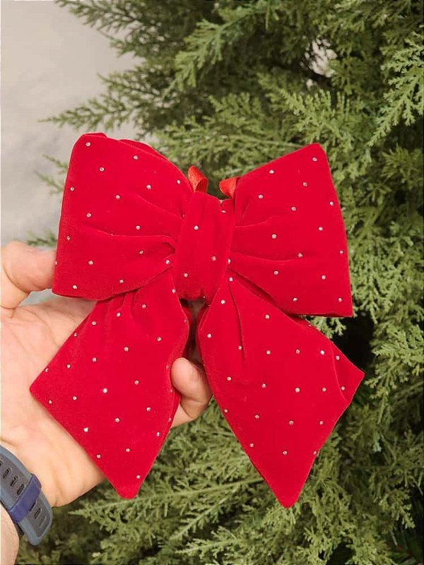LAÇO DE VELUDO VERMELHO 17CM