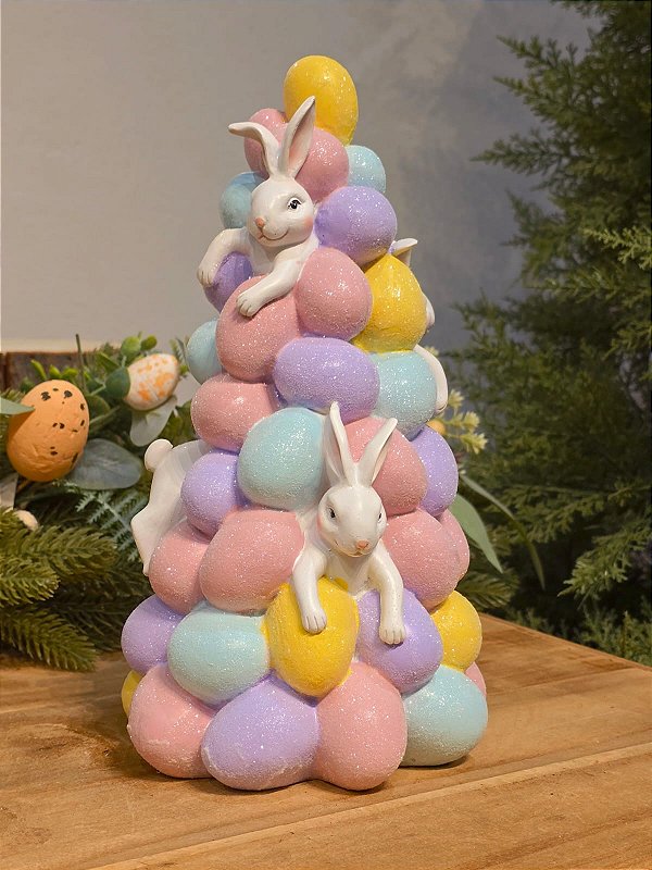 TORRE DE OVOS EM RESINA 28CM