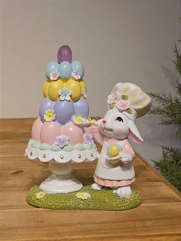 COELHA CONFEITEIRA COM ÁRVORE DE OVO 19CM