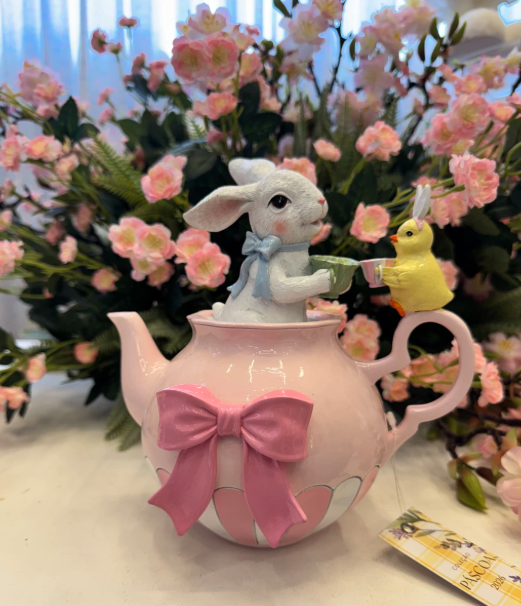 COELHO DENTRO DO BULE ROSA 22CM - PRÉ VENDA 2026