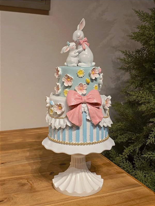 COELHA COM FILHOTE EM CIMA DO BOLO 44CM