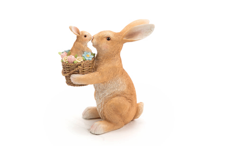 COELHA COM CESTO COM FILHOTE 16CM - PRÉ VENDA 2026