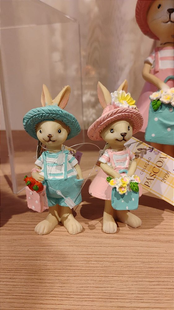 CASAL DE COELHOS 15CM - PRÉ VENDA 2026