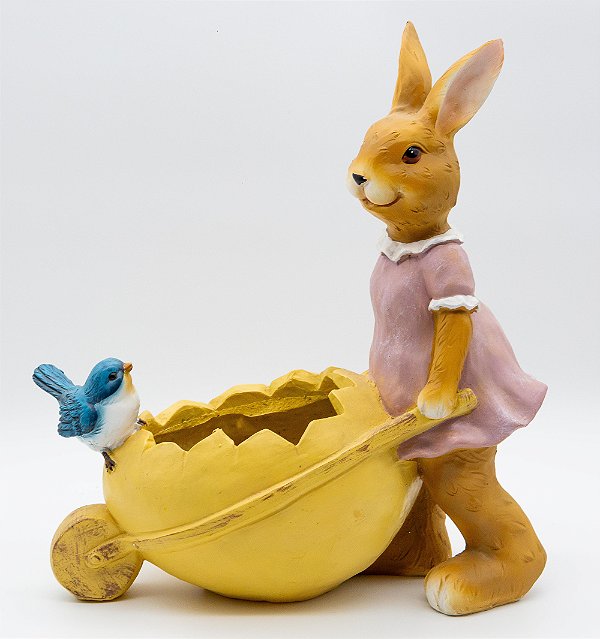 COELHA COM CARRINHO DE MÃO 41CM - PRÉ VENDA 2026