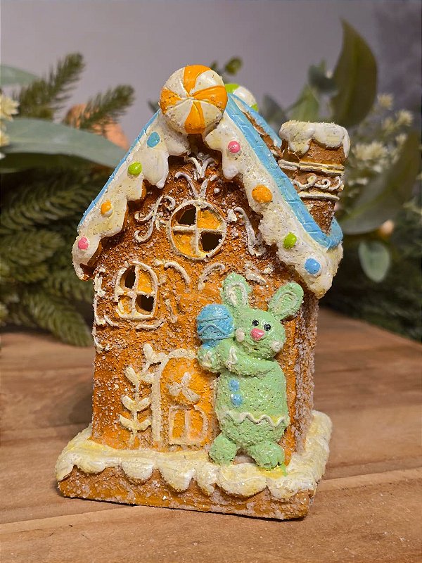 CASINHA DE COELHO COM LED 14CM