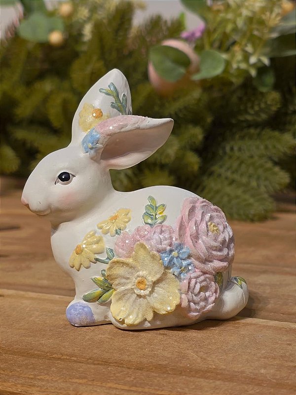 COELHO FLORIDO BRANCO 9CM