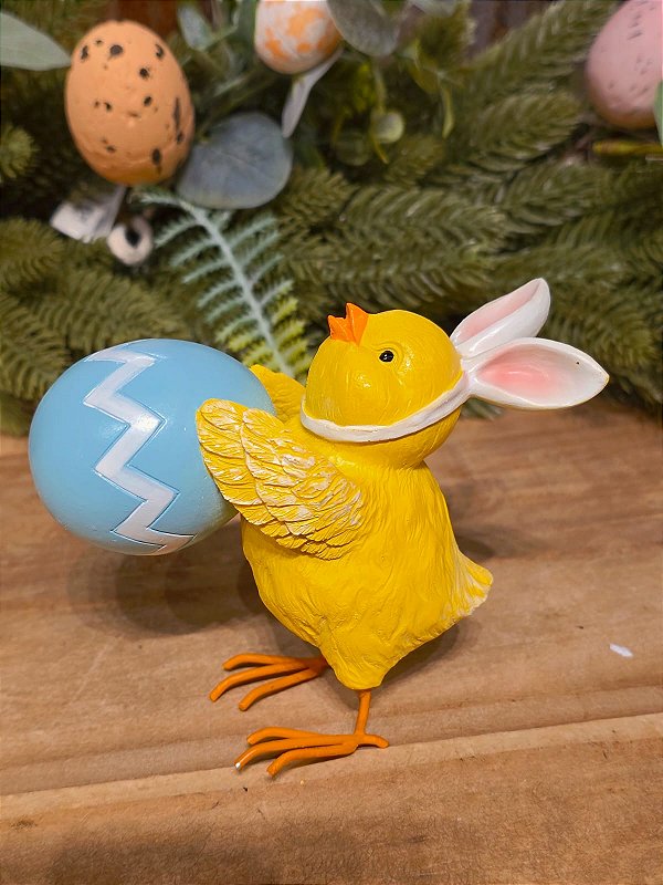 PINTINHO SEGURANDO OVO 12CM