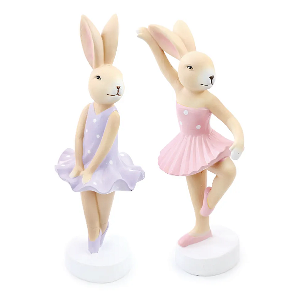 DUPLA DE COELHAS BAILARINAS 26CM - PRÉ VENDA 2026