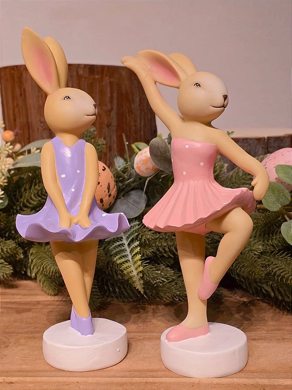 DUPLA DE COELHAS BAILARINAS 26CM