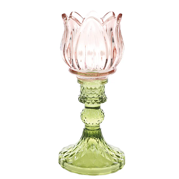 CASTIÇAL FLOR ROSA 17CM - PRÉ VENDA 2026