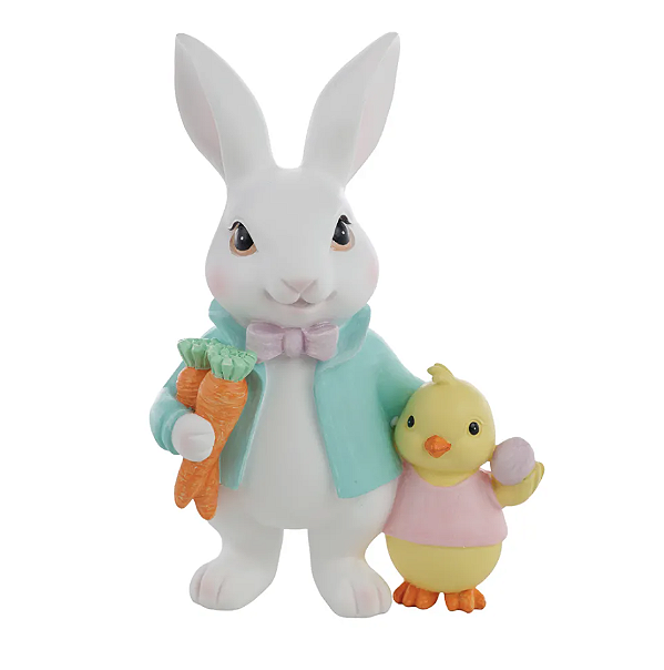 COELHO ABRAÇANDO PINTINHO 20CM - PRÉ VENDA 2026