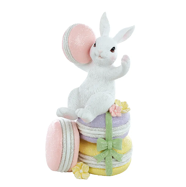COELHO SENTADO MACARONS 17CM - PRÉ VENDA 2026