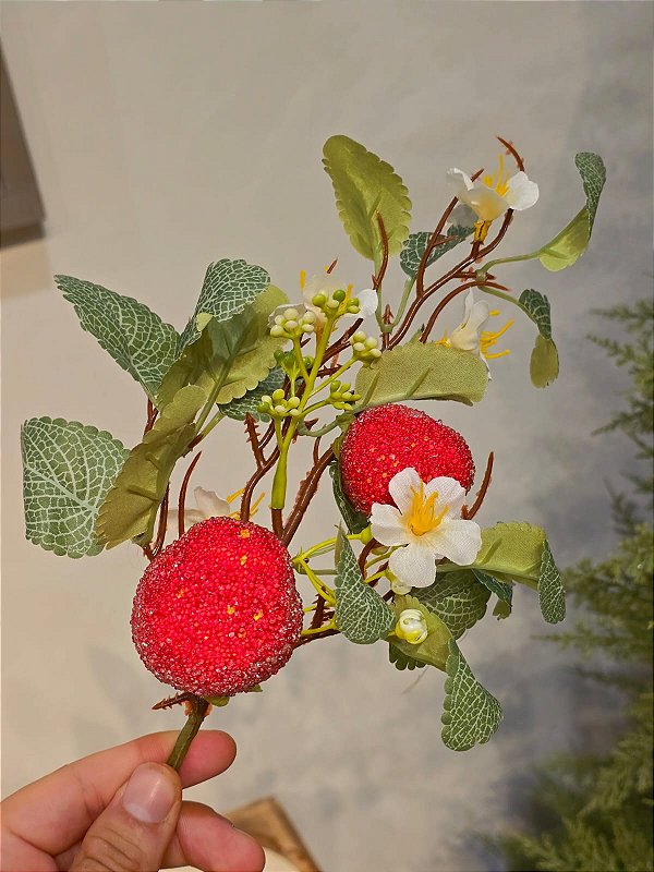 GALHO PICK COM MORANGO 37CM