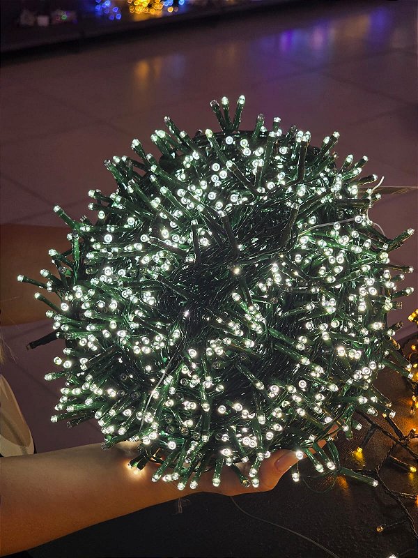 PISCA FESTÃO 1600 LEDS 50 METROS BRANCO NEUTRO COM STROBO BIVOLT - PRÉ VENDA 2026