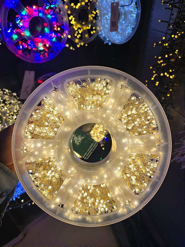 PISCA FIO DE FADA 50 METROS 1500 LEDS WARM FIO TRANSPARENTE 8 FUNÇÕES BIVOLT - PRÉ VENDA 2026