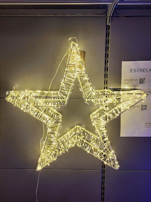 ESTRELA DE LED ARAMADA 60CM WARM USO INTERNO E EXTERNO BIVOLT - PRÉ VENDA 2026
