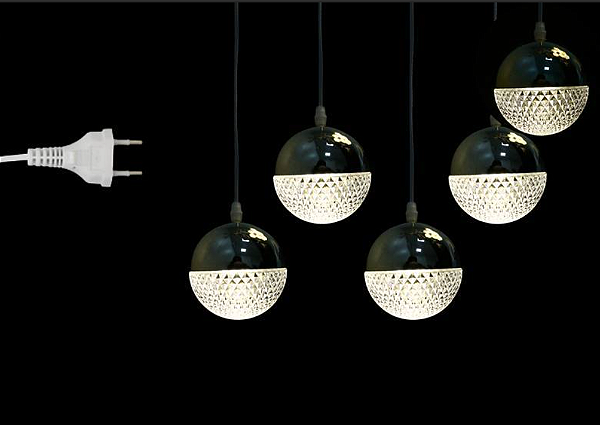 PENDENTE BOLAS DE CRISTAL 10 BOLAS WARM 12CM BIVOLT - PRÉ VENDA 2026