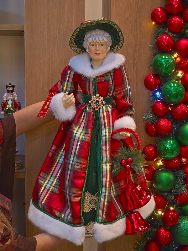 MAMÃE NOEL SUPER LUXUOSA XADREZ 63,5CM - PRÉ VENDA 2026