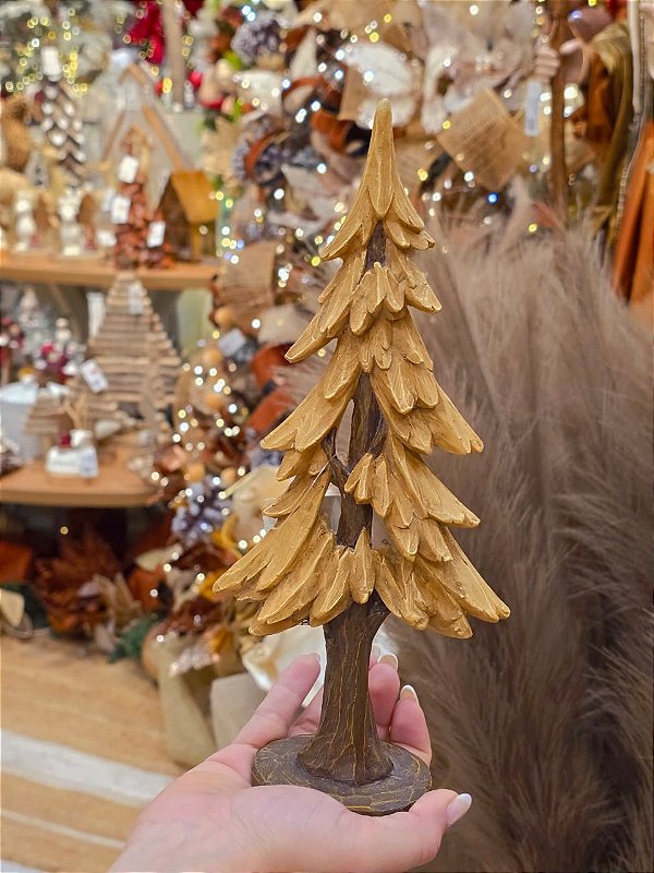 ÁRVORE EM RESINA MARROM RÚSTICA 27CM - PRÉ VENDA 2026