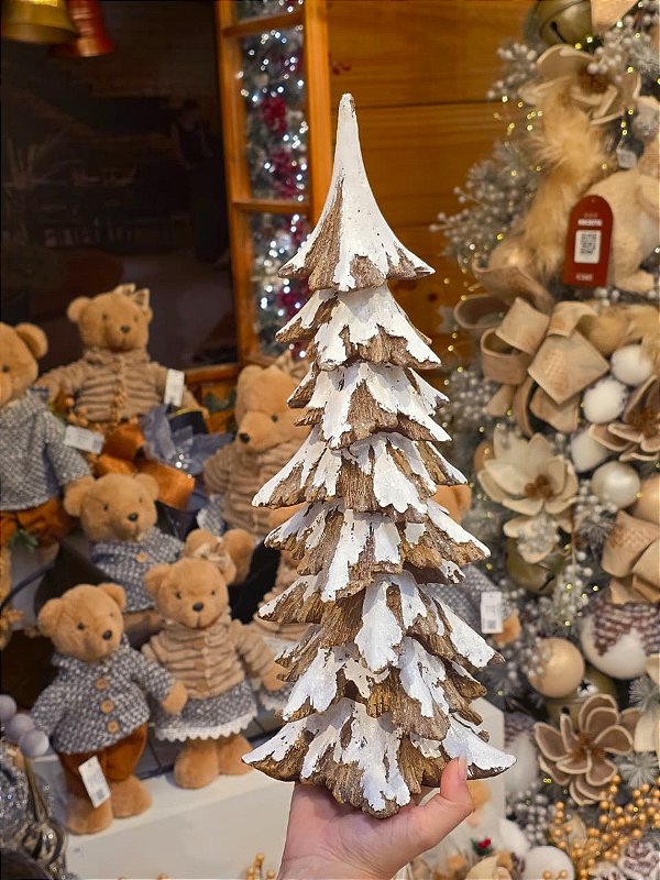 ÁRVORE EM RESINA MARROM NEVADA RÚSTICA 41CM - PRÉ VENDA 2026