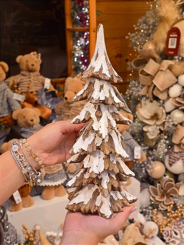 ÁRVORE EM RESINA MARROM NEVADA RÚSTICA 31CM - PRÉ VENDA 2026