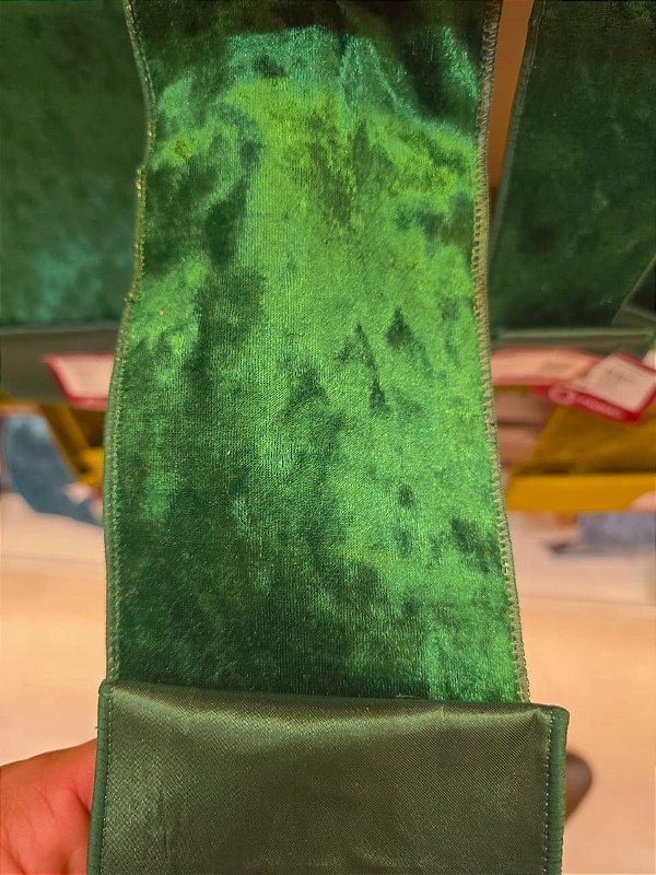 FITA ARAMADA VELUDO VERDE DUPLA FACE VERDE 10CM X 5M - PRÉ VENDA 2026