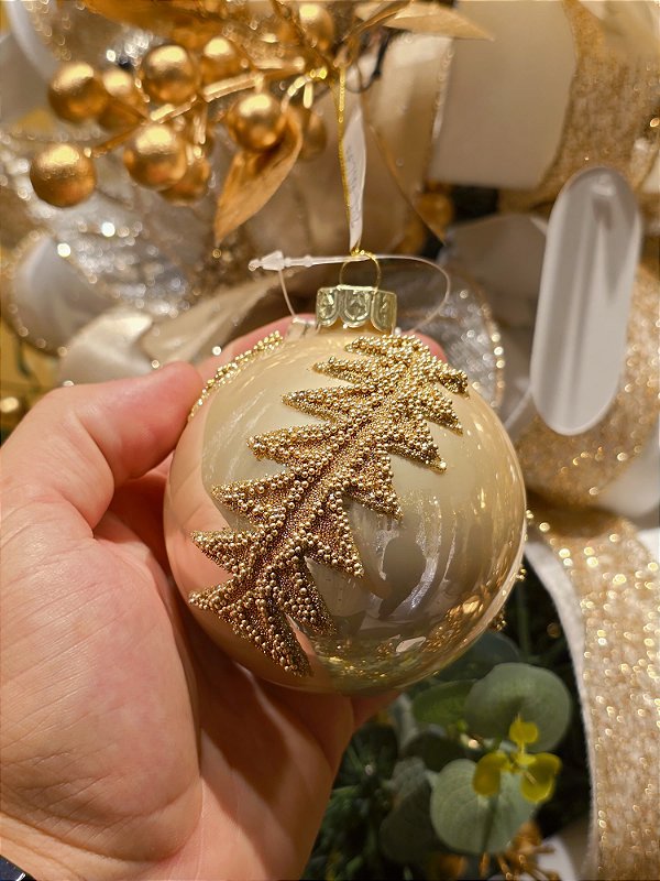 BOLA DE VIDRO DOURADA 8CM - PRÉ VENDA 2026