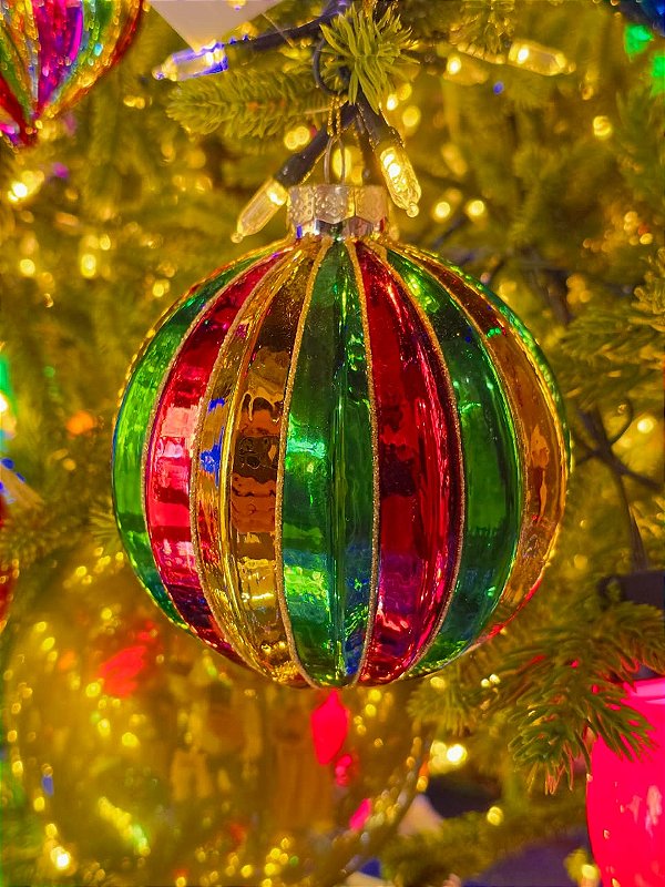 BOLA DE VIDRO COLORIDA 12CM - PRÉ VENDA 2026