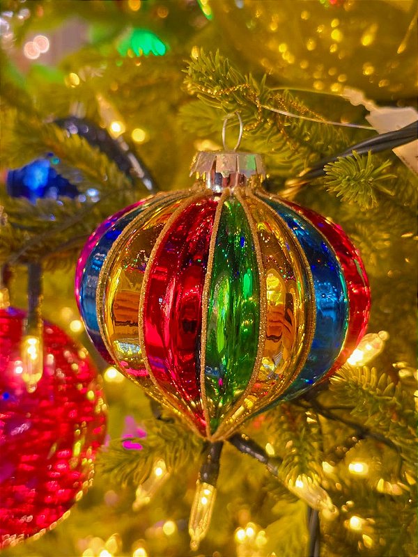 ORNAMENTO DE VIDRO COLORIDO 9,5CM - PRÉ VENDA 2026