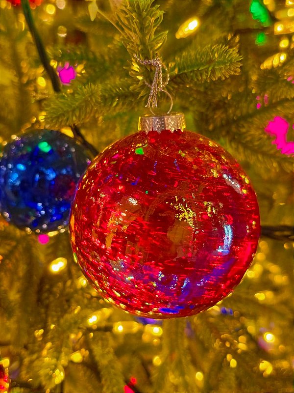 BOLA DE VIDRO VERMELHA 8CM - PRÉ VENDA 2026