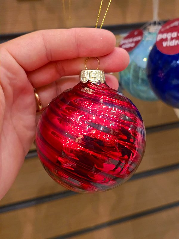 BOLA DE VIDRO VERMELHA 8CM - PRÉ VENDA 2026