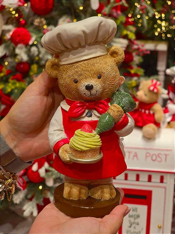 URSO CONFEITEIRO EM RESINA 21CM - PRÉ VENDA 2026