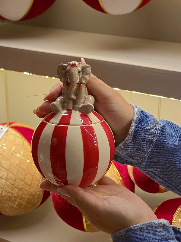 POTE BOLA COM ELEFANTE 15,4CM - PRÉ VENDA 2026