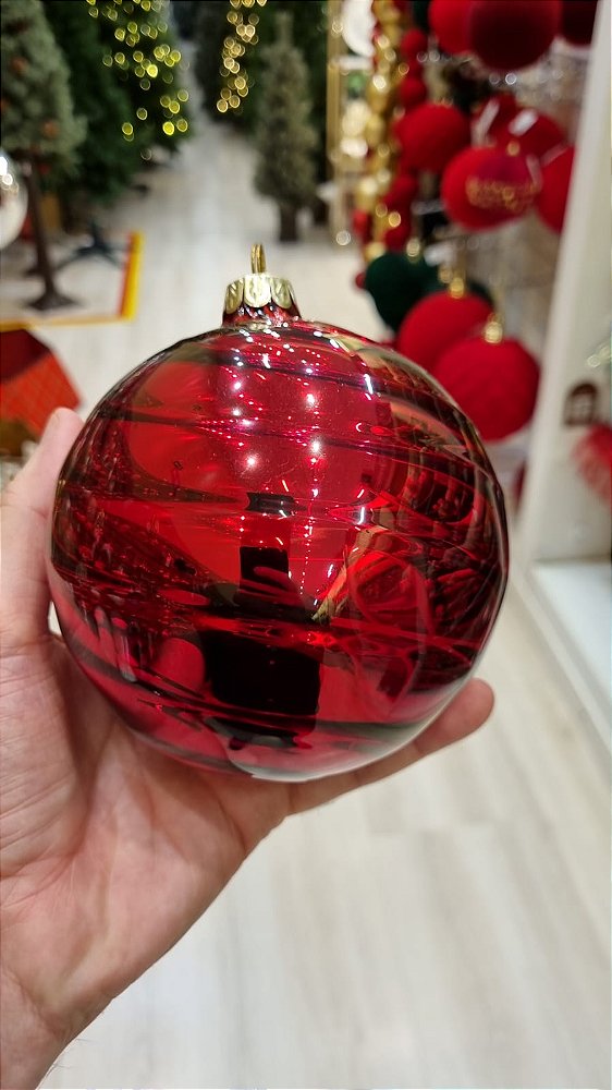 BOLA DE VIDRO VERMELHA 12CM - PRÉ VENDA 2026